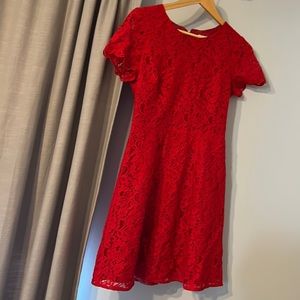 Red lace J Crew dress